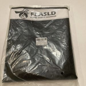 FLASLD Fireproof Fireplace Mat 24×42Inch Black Half Round Hearth Rug Protect